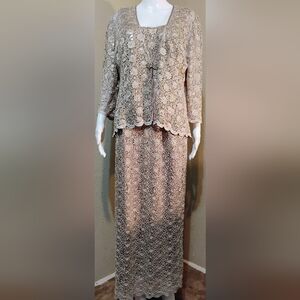 R&M Richards Lace Maxi Dress And Matching Jacket